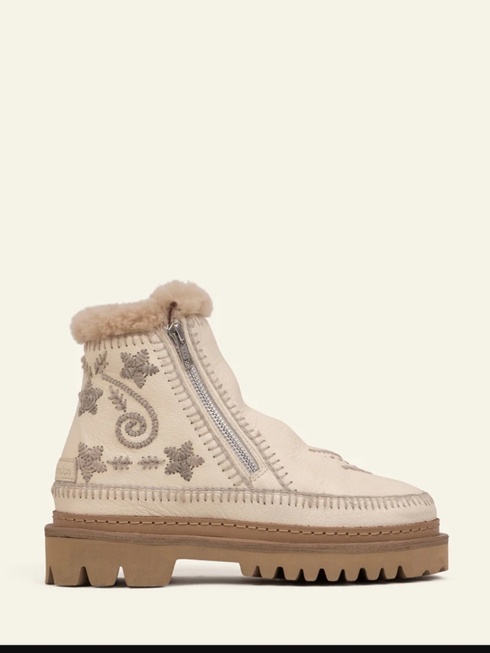 Setsu 3.0. Paisley Ankle Boot Buttermilk Leather Wheat